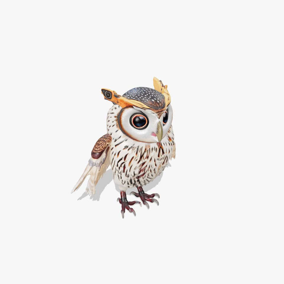 Cybernetic Barn Owl with Camera Eyes and Silent Wings